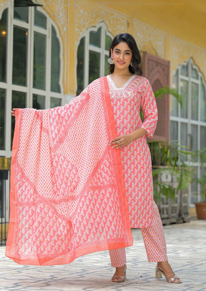 Aradhya Ladies Cotton Suit 3pc Set