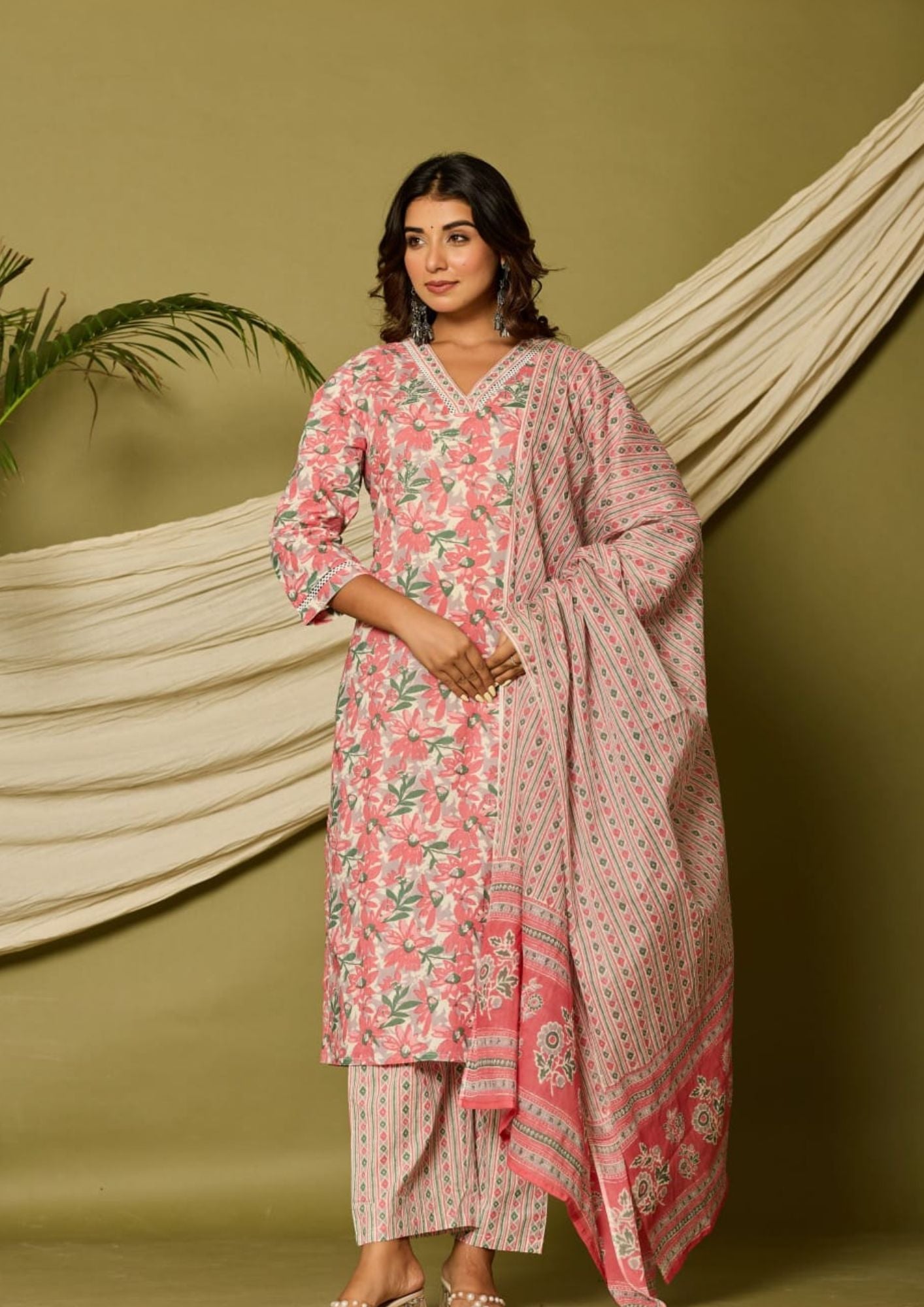 Ladies Cotton Suits 3pc set