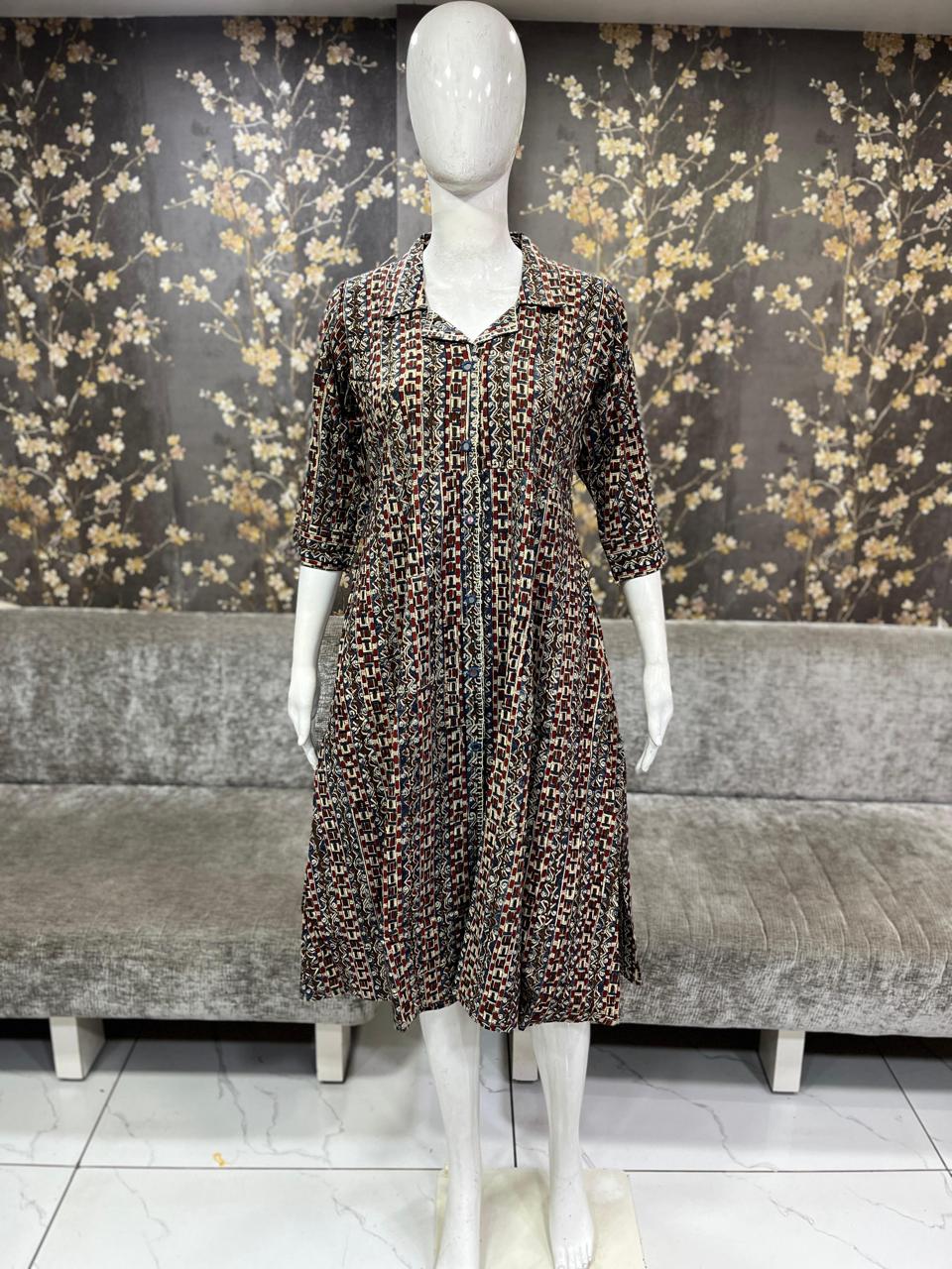 Dress With Kalamkari Print