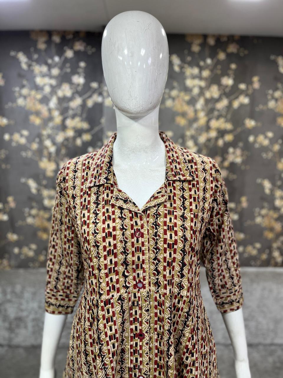 Dress With Kalamkari Print