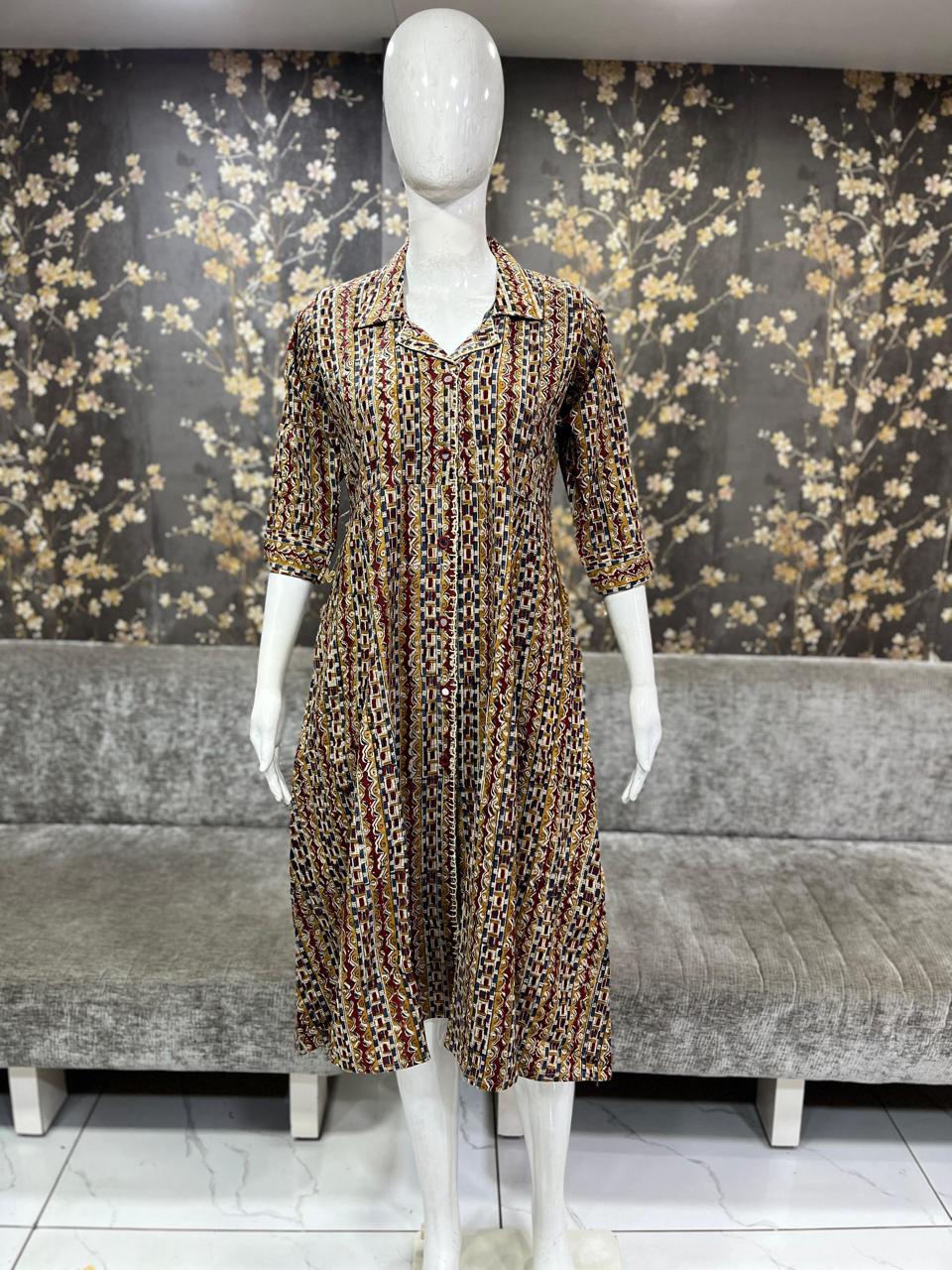 Dress With Kalamkari Print