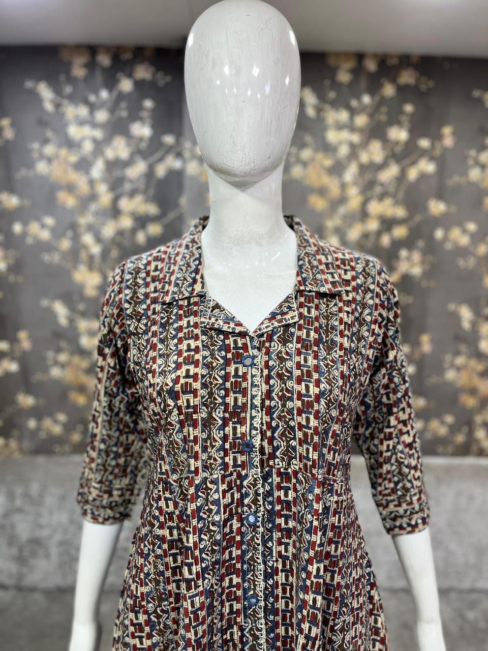 Dress With Kalamkari Print