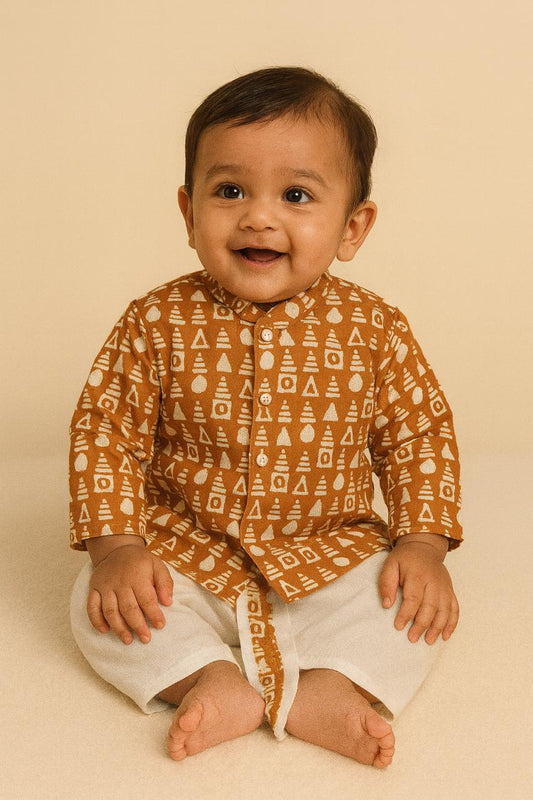 Kids  Single Dhoti Suits Printed