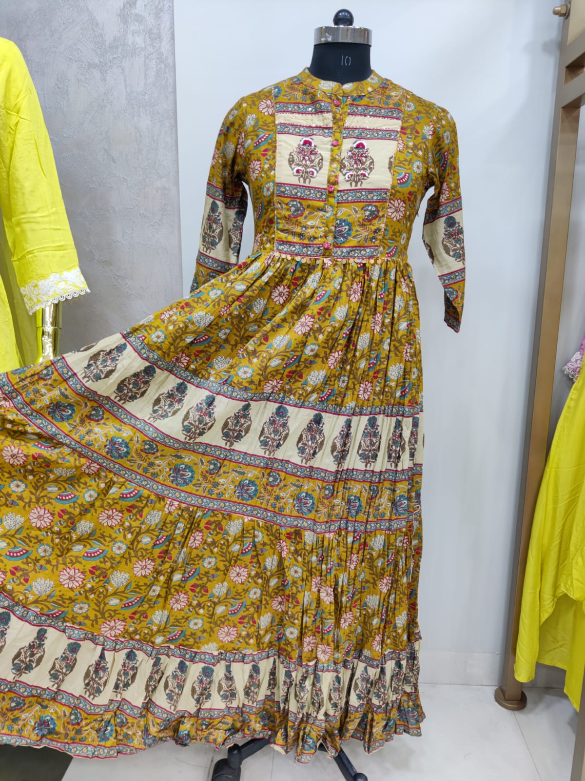 Ethnic Long Bagru Print Dress