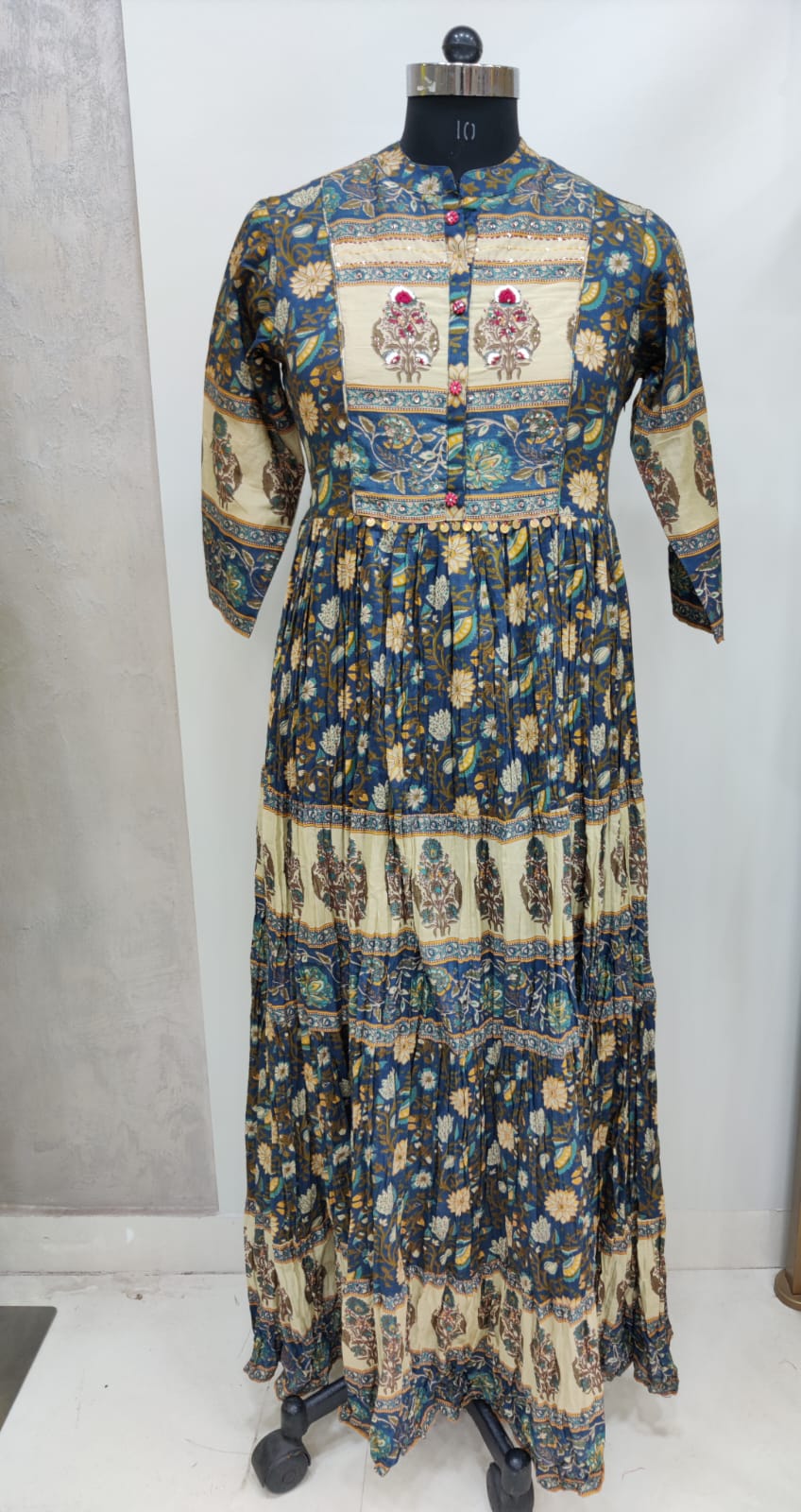 Ethnic Long Bagru Print Dress