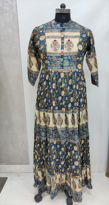 Ethnic Long Bagru Print Dress