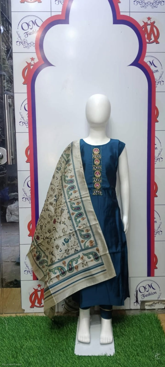 Girls embroidered suit Rangeela silk