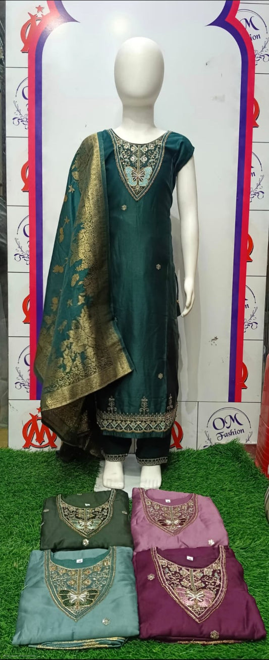 Butterfly girls embroidered suit