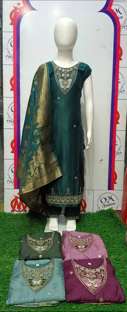 Butterfly girls embroidered suit