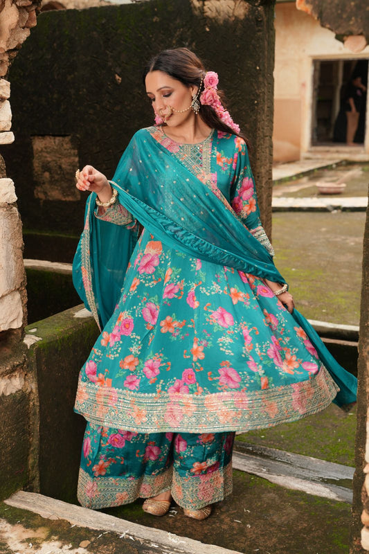 Kurti Fancy Embroidered 3 pc set