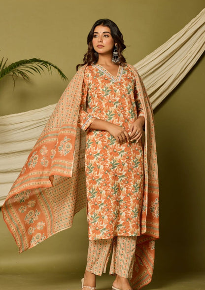 Kajal Ladies Cotton Suit 3pc set