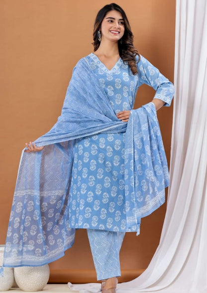 Kajal Ladies Cotton Suit 3pc set