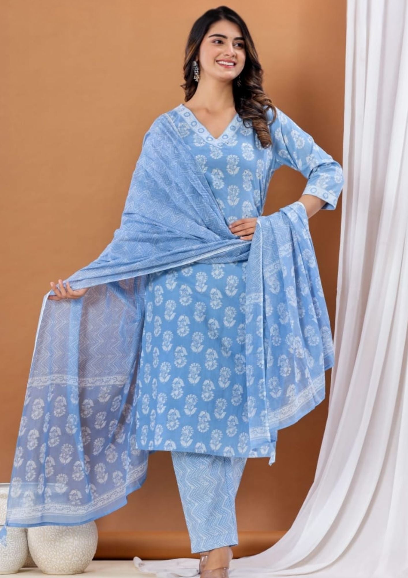 Kajal Ladies Cotton Suit 3pc set