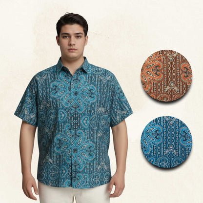 Kemeja Short Sleeve Design Nexon Slub Digital Print