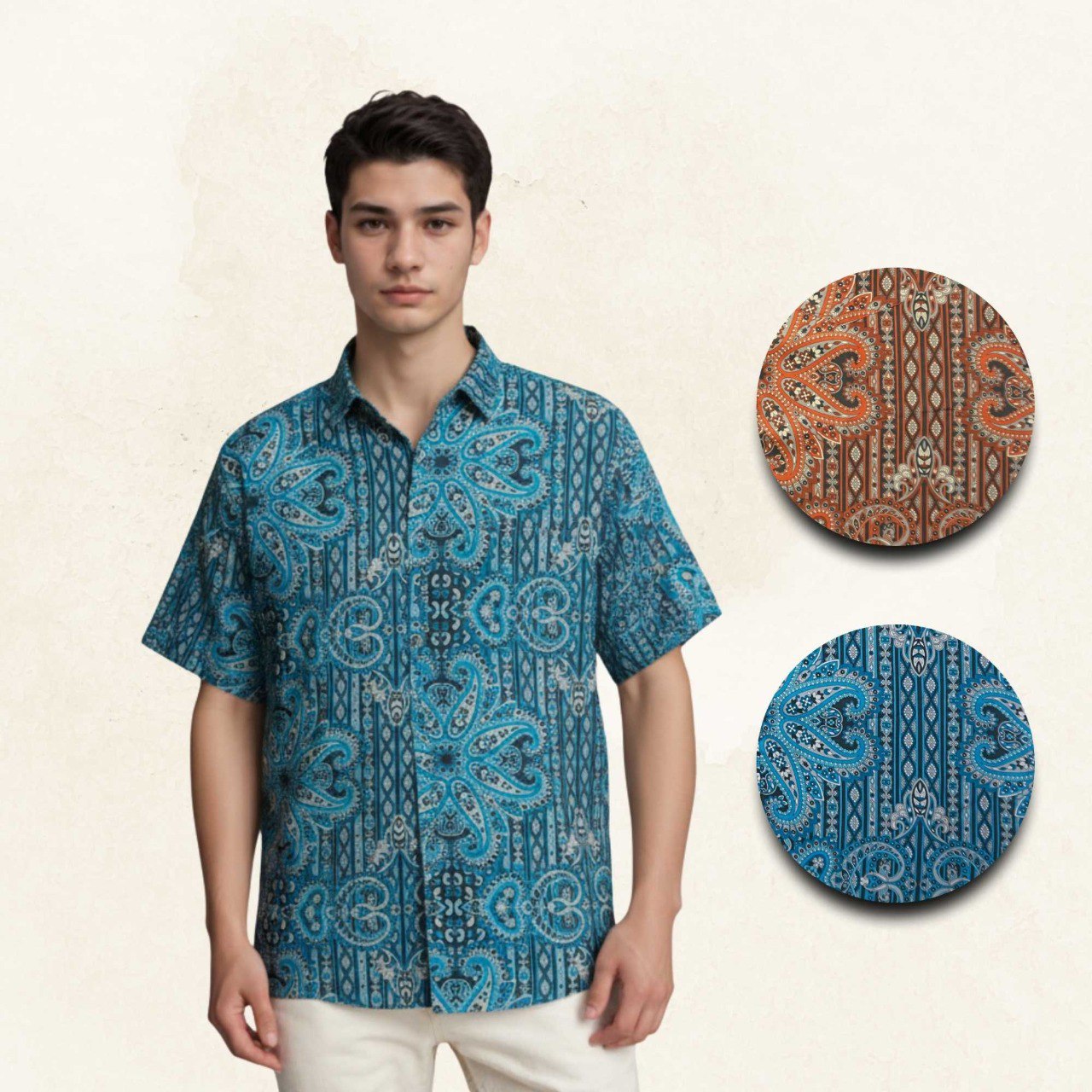 Kemeja Short Sleeve Design Nexon Slub Digital Print