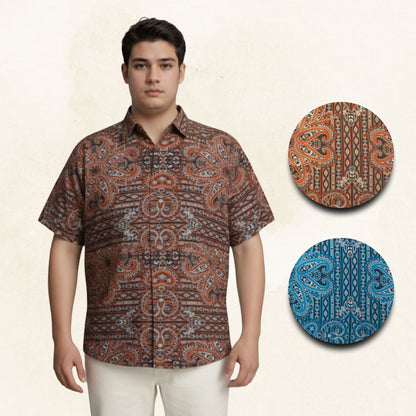 Kemeja Short Sleeve Design Nexon Slub Digital Print