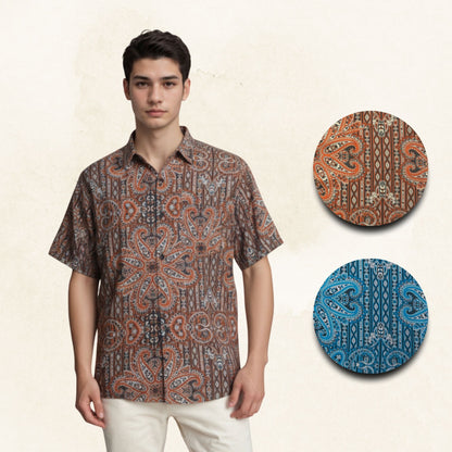 Kemeja Short Sleeve Design Nexon Slub Digital Print