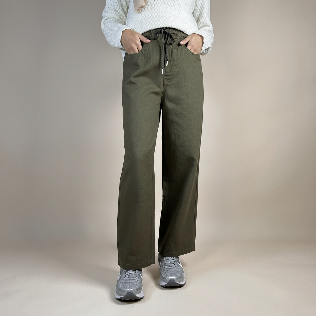 Ladies Pants with Elastic Waistband