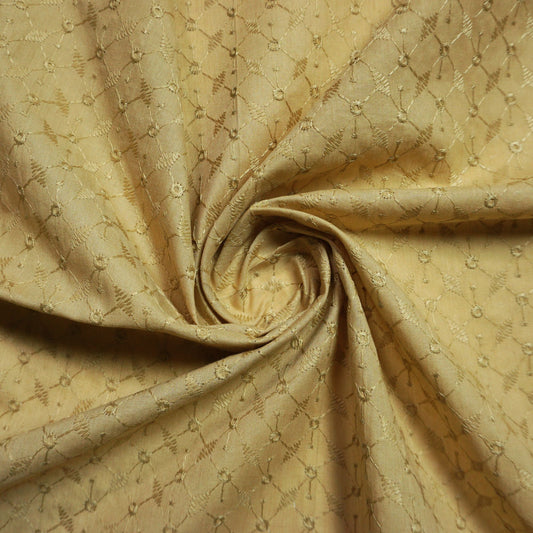 KAMDAR Cotton Lunara Chickan PC Embroidery  Bidang 44" Open Meter (Kain Ela) - Texture & Timbul