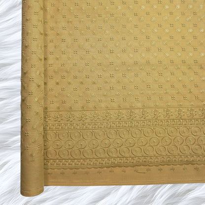 KAMDAR Cotton Lunara Chickan PC Embroidery  Bidang 44" Open Meter (Kain Ela) - Texture & Timbul