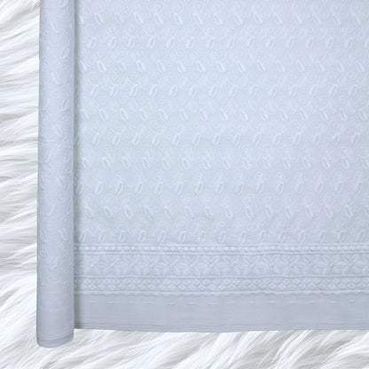 KAMDAR Cotton Alira Chikan Pc Embroidery Bidang 44" Open Meter (Kain Ela) - Texture & Timbul