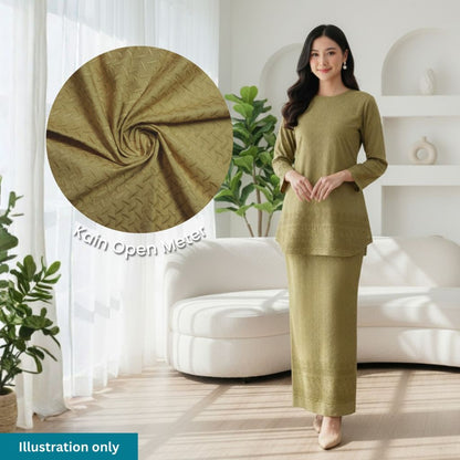 KAMDAR Cotton Liora Chikan Pc Embroidery Bidang 44" Open Meter (Kain Ela) - Texture & Timbul