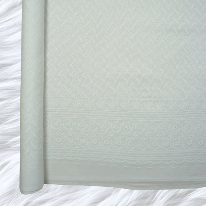 KAMDAR Cotton Liora Chikan Pc Embroidery Bidang 44" Open Meter (Kain Ela) - Texture & Timbul