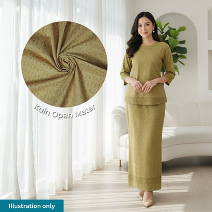 KAMDAR Cotton Sakura Chikan PC Embroidery Bidang 44" Open Meter (Kain Ela) - Texture & Timbul