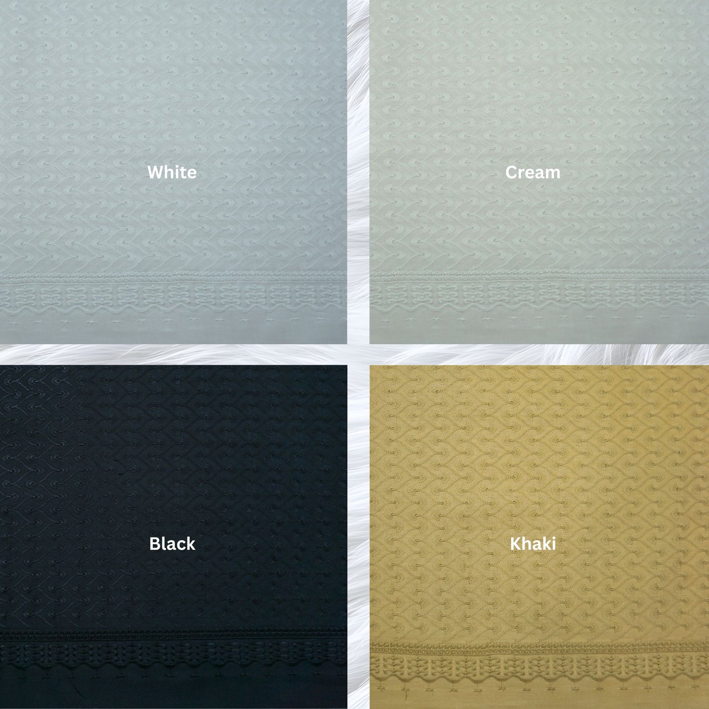 KAMDAR Cotton Sakura Chikan PC Embroidery Bidang 44" Open Meter (Kain Ela) - Texture & Timbul