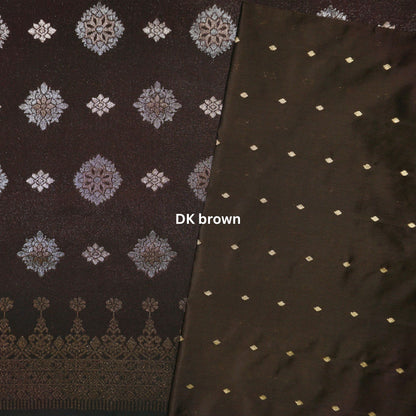 KAMDAR Combo Set Songket & Plain Tafetta Butti Gold Kain Pasang - Ironless & Tak Jarang