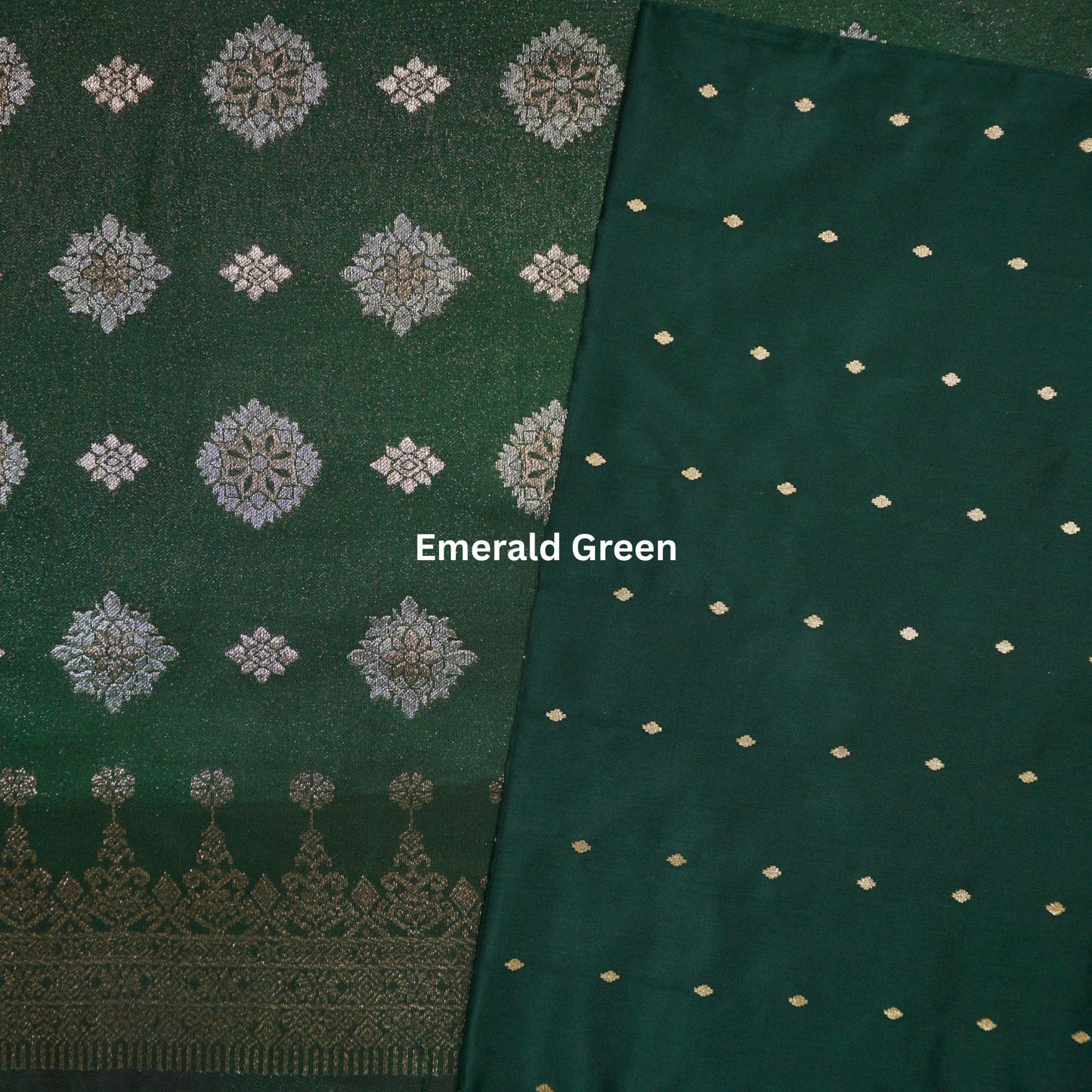 KAMDAR Combo Set Songket & Plain Tafetta Butti Gold Kain Pasang - Ironless & Tak Jarang