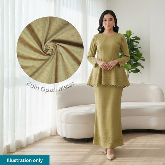 KAMDAR Cotton Chikan Pc Embroidery Ratna Sari Bidang 44" Open Meter (Kain Ela) - Texture & Timbul