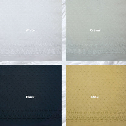 KAMDAR Cotton Chikan Pc Embroidery Ratna Sari Bidang 44" Open Meter (Kain Ela) - Texture & Timbul