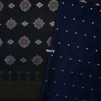 KAMDAR Combo Set Songket & Plain Tafetta Butti Gold Kain Pasang - Ironless & Tak Jarang