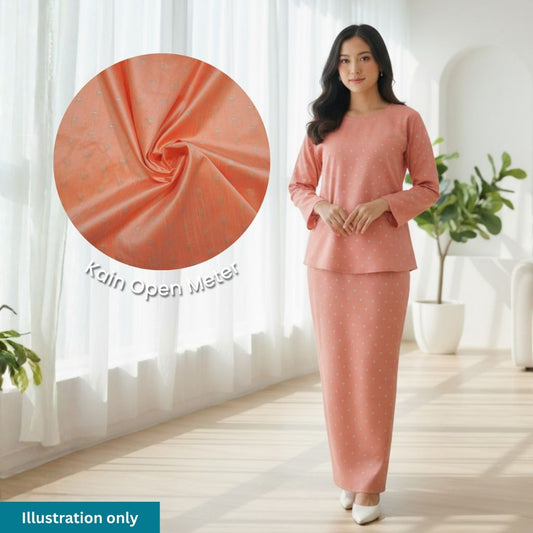 KAMDAR Tafetta Dalia Dupion Zaari Butti Bidang 56" Open Meter (Kain Ela) - Luxurious & Elegant