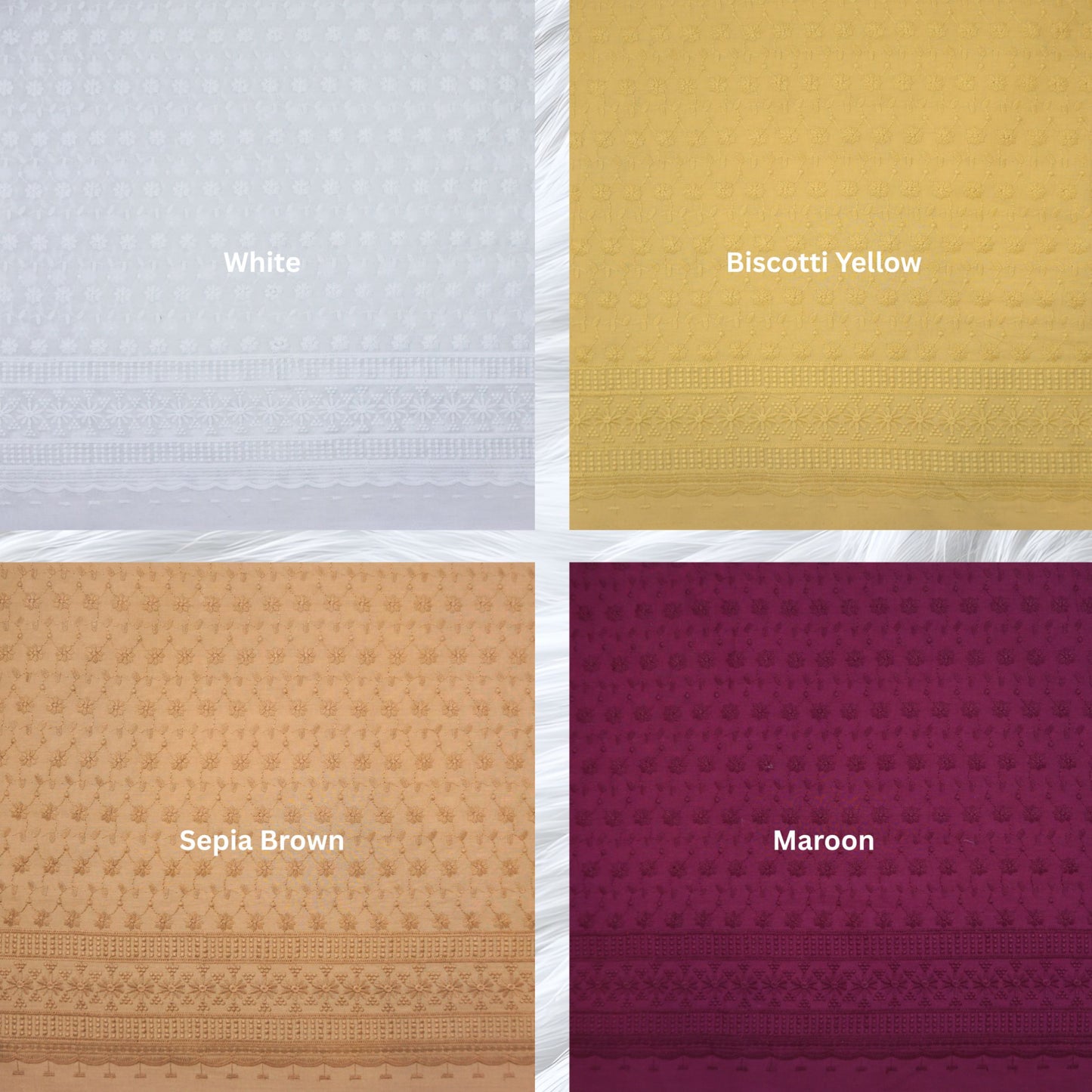 KAMDAR Cotton Cambric Embroidery Naya 60S Bidang 44" Open Meter (Kain Ela) - Texture & Timbul