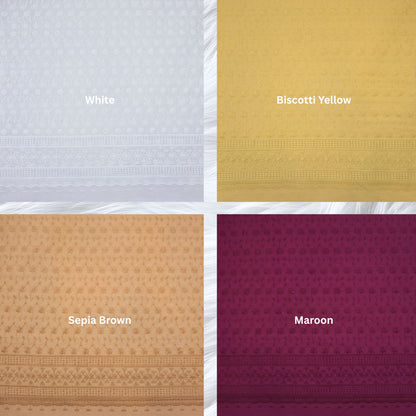 KAMDAR Cotton Cambric Embroidery Naya 60S Bidang 44" Open Meter (Kain Ela) - Texture & Timbul
