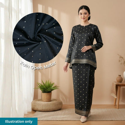 KAMDAR Tafetta Mutiara Plain Butti Gold Bidang 56" Open Meter (Kain Ela) - Luxurious & Elegant