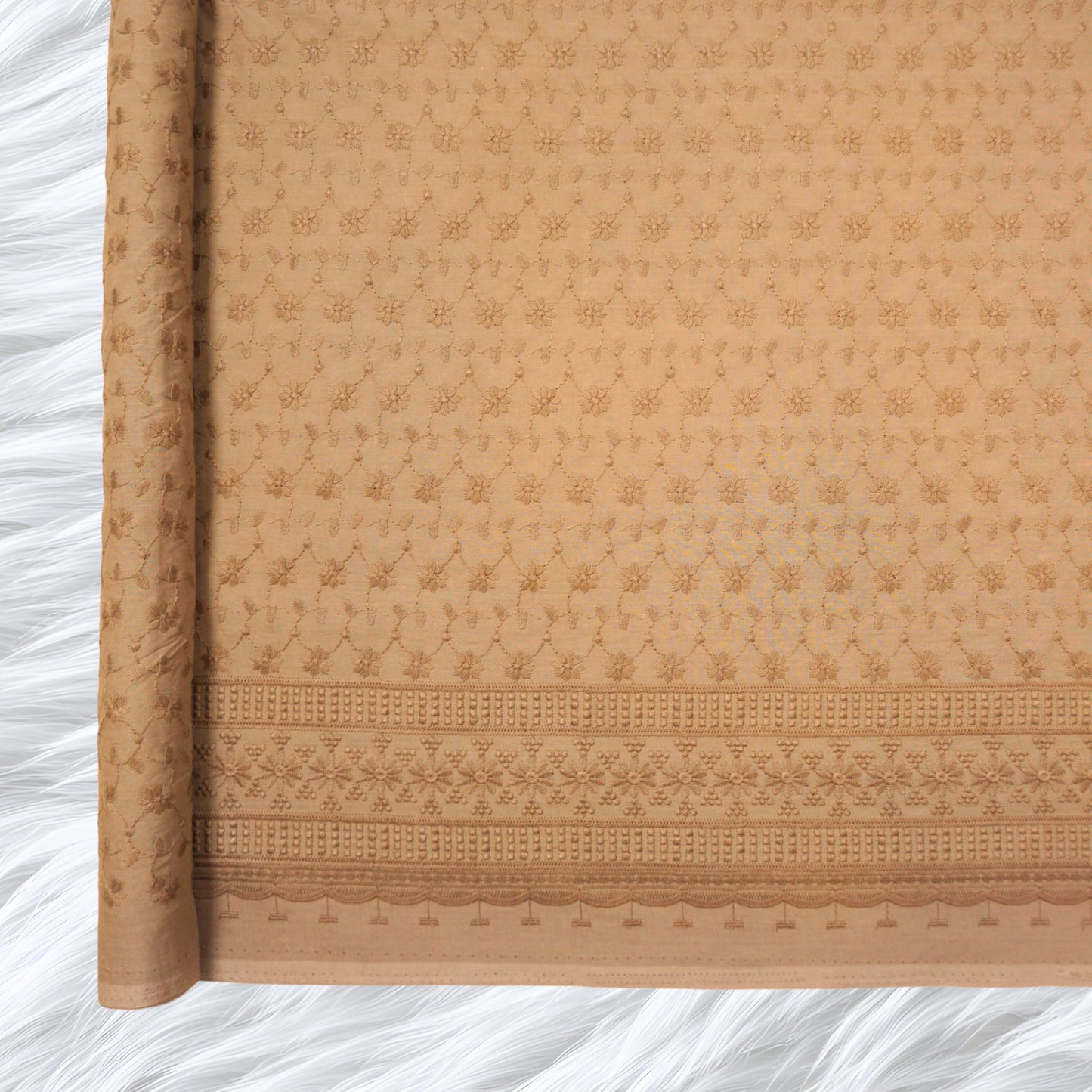 KAMDAR Cotton Cambric Embroidery Naya 60S Bidang 44" Open Meter (Kain Ela) - Texture & Timbul