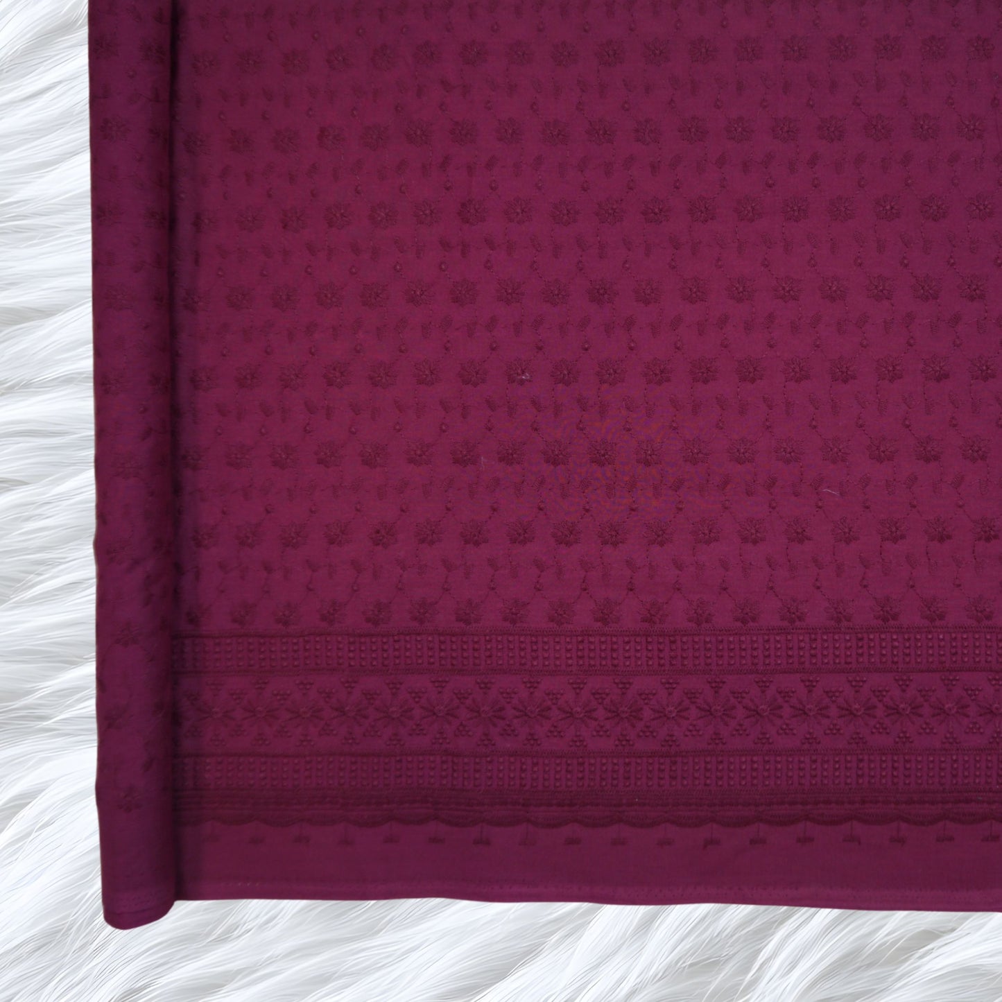 KAMDAR Cotton Cambric Embroidery Naya 60S Bidang 44" Open Meter (Kain Ela) - Texture & Timbul
