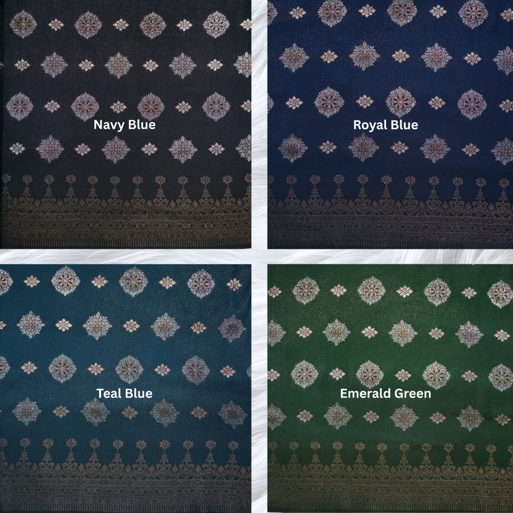 KAMDAR Songket Bunga Metallic Bidang 44" Open Meter (Kain Ela) - Ironless & Tak Jarang