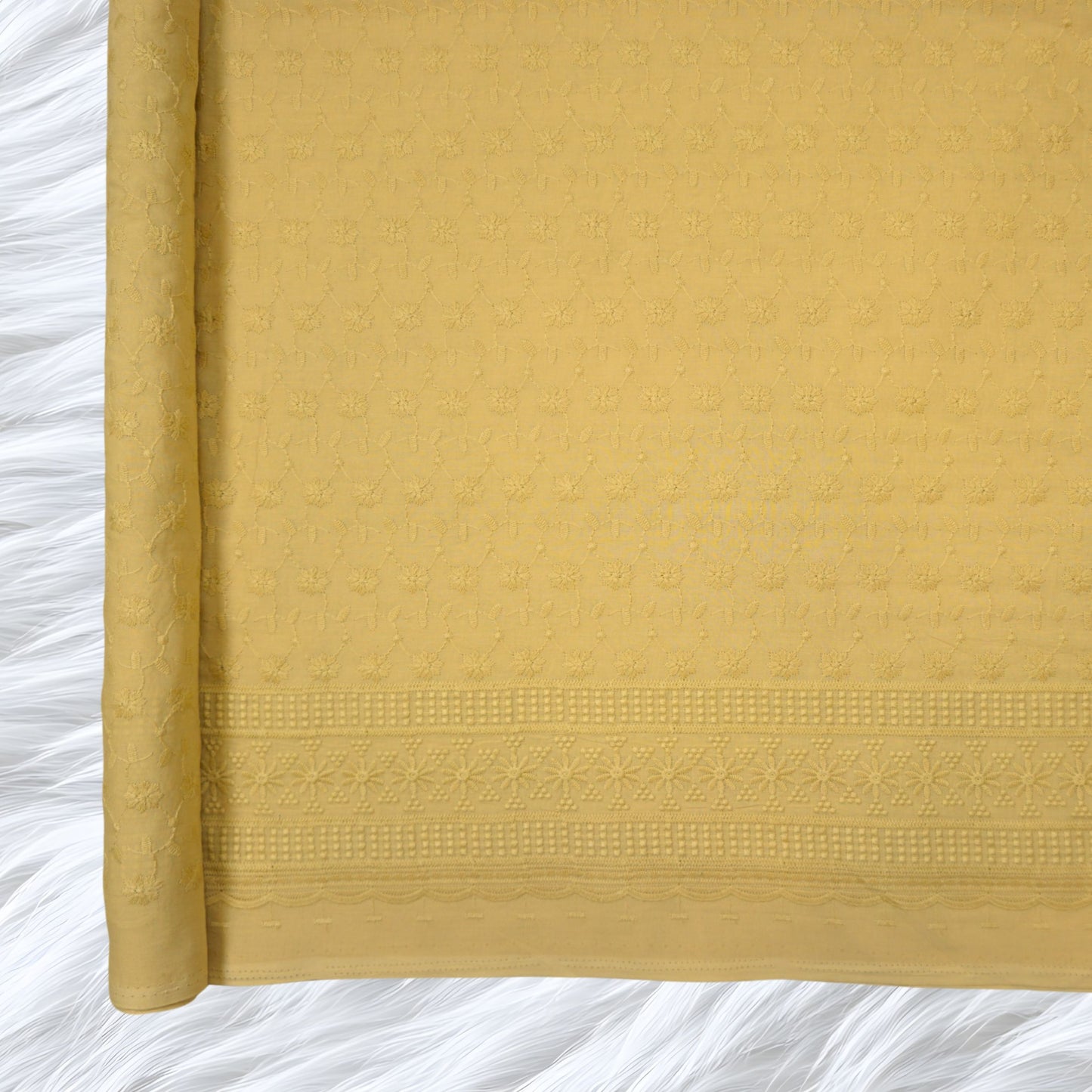 KAMDAR Cotton Cambric Embroidery Naya 60S Bidang 44" Open Meter (Kain Ela) - Texture & Timbul