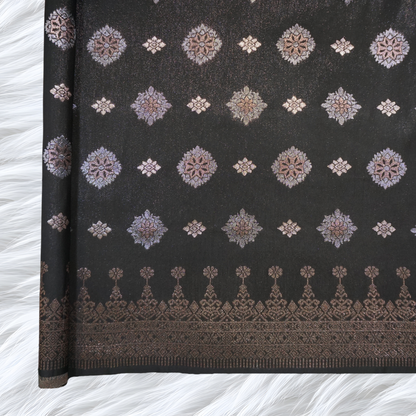 KAMDAR Songket Bunga Metallic Bidang 44" Open Meter (Kain Ela) - Ironless & Tak Jarang