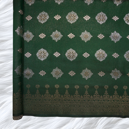 KAMDAR Songket Bunga Metallic Bidang 44" Open Meter (Kain Ela) - Ironless & Tak Jarang