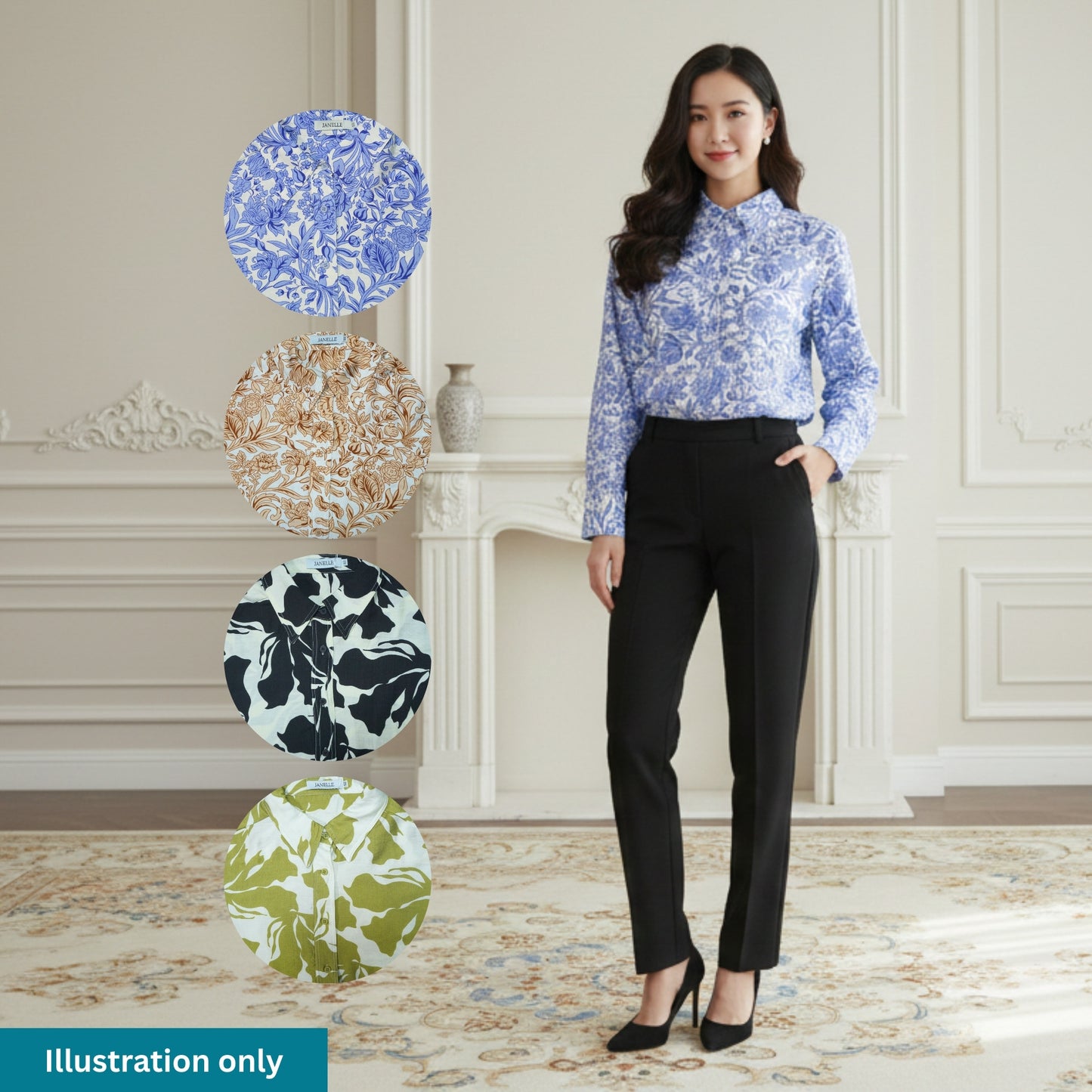 KAMDAR Ladies Blouse - Ironless & Tak Jarang | Suitable for Office and Formal Dressup