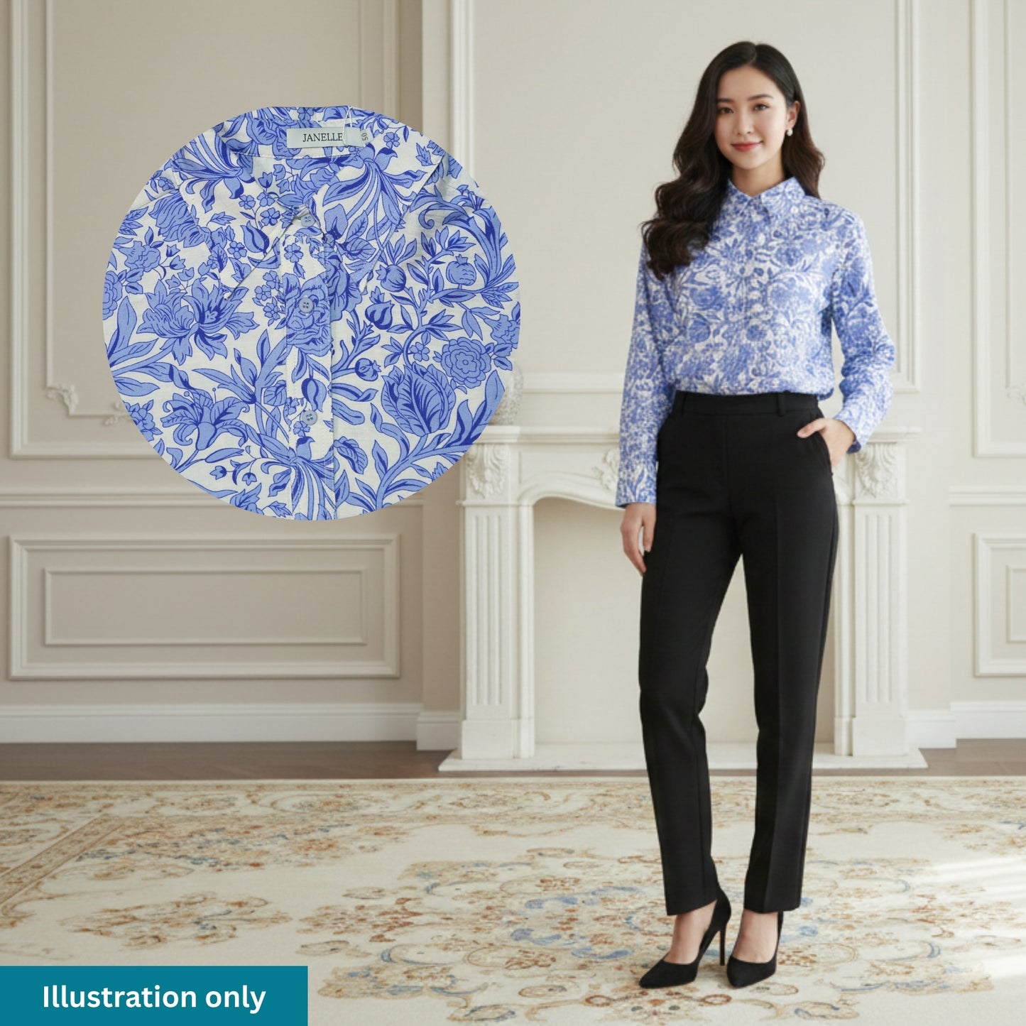 KAMDAR Ladies Blouse - Ironless & Tak Jarang | Suitable for Office and Formal Dressup