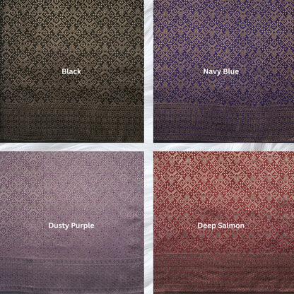 KAMDAR Songket Metallic Bidang 44" Open Meter (Kain Ela) - Ironless & Tak Jarang