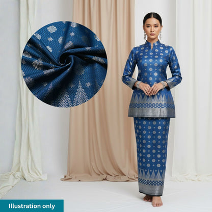 KAMDAR Songket Metallic Bidang 44" Open Meter (Kain Ela) - Ironless & Tak Jarang