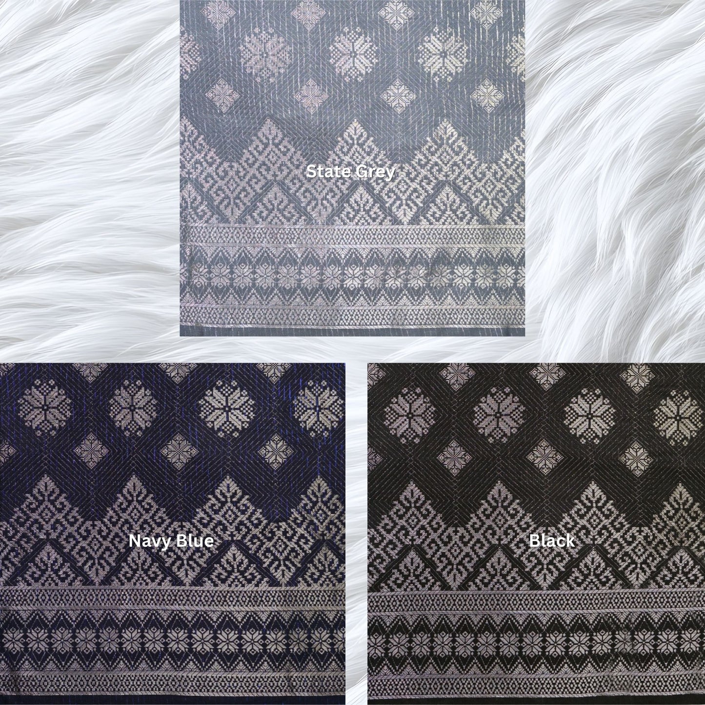 KAMDAR Songket One Side Border Bidang 44" Open Meter (Kain Ela) - Ironless & Tak Jarang