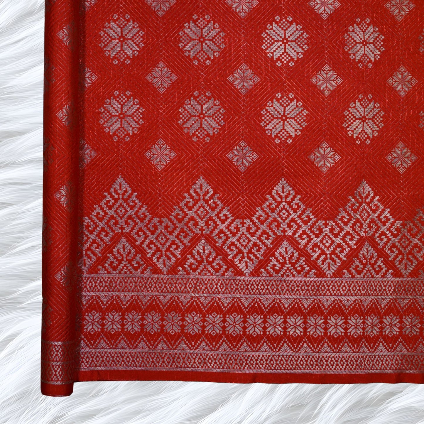 KAMDAR Songket One Side Border Bidang 44" Open Meter (Kain Ela) - Ironless & Tak Jarang